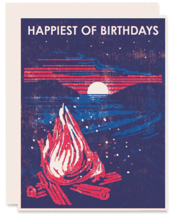 Beach Bonfire Happiest of Birthdays Card Fashion