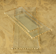 Textured Glass Rectangular Trays with Gold Rim Hot on Sale