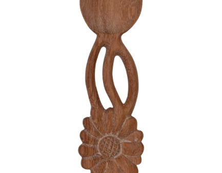 Hand-Carved Doussie Wood Spoon with Flower Handle For Cheap