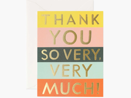 Color Block Thank You Card For Cheap