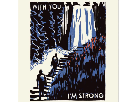 With You I m Strong Woodblock Art Print 8x10  Sale